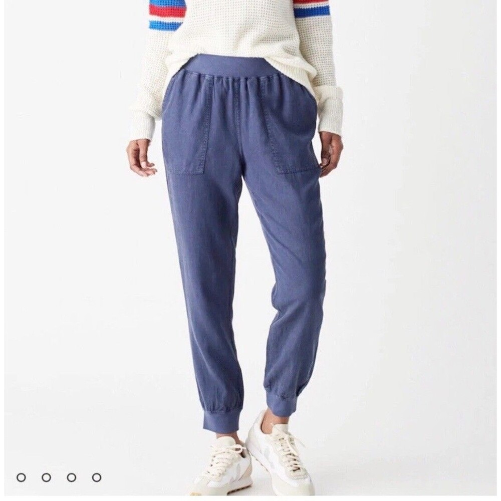Faherty Arlie Day Jogger Pant Blue Womens Small Pull On Big Pockets